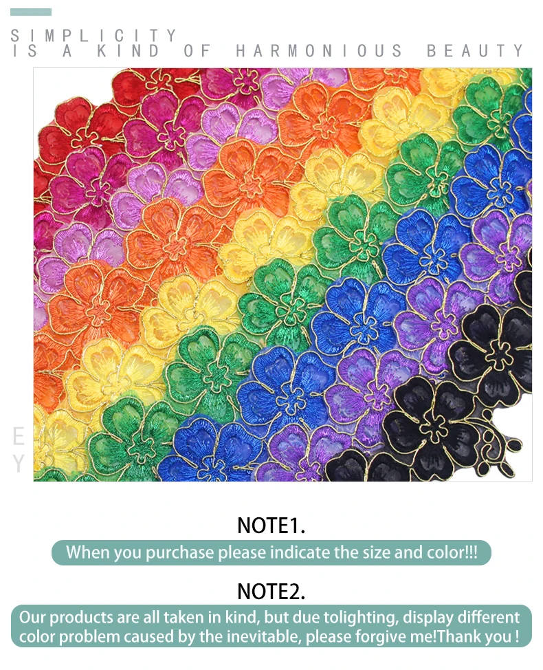 Neue Mode 1 Yard 65mm Besticktes Buntes Blumen-Spitzenband zum Aufbügeln, zum Nähen, für Bohemian-Kleidungszubehör, DIY – Detail 7