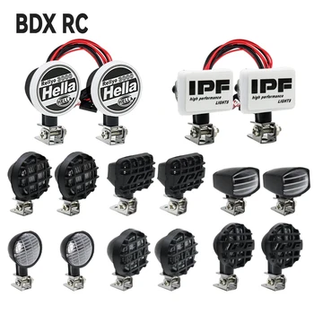 RC 자동차 원형 LED 조명, 브래킷 포함 헤드라이트, 1/10 크롤러 Traxxas TRX4 TRX6 Axial SCX10 III YK4082 Tamiya CC01 용 스포트라이트
