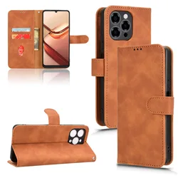 Premium PU Leather Wallet Flip Case with Card Holder and Stand Feature for DOOGEE NOTE 58 Pro (Orange)