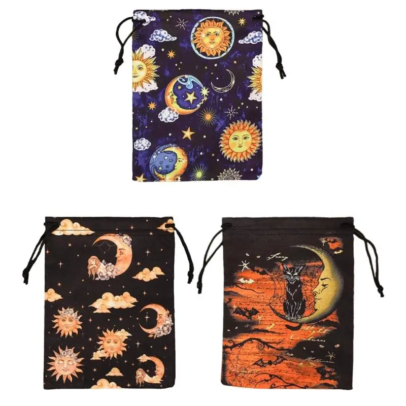 

Divinations Tarot Card Dices Bag Mini Wedding Bag Tablecloth Oracles Card Game Bag Jewelry Storage Drawstring Tarot Bags GXMF