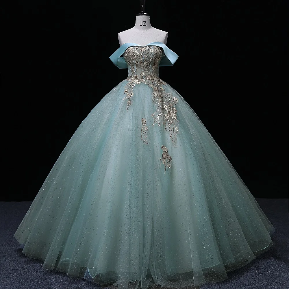

New blue evening dress high-end noble elegant light luxury temperament elegant sexy banquet host official performance party wedd