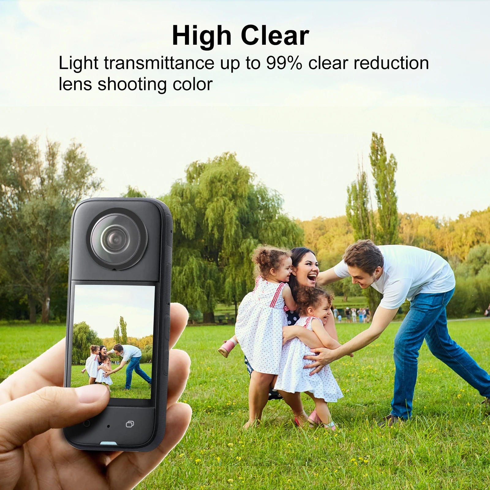 PULUZ Dual Lens Guards for Insta360 X3 PC Protective Cover Sticky Lens  Protector for Insta 360 X3 Panoramic Lens Accessories