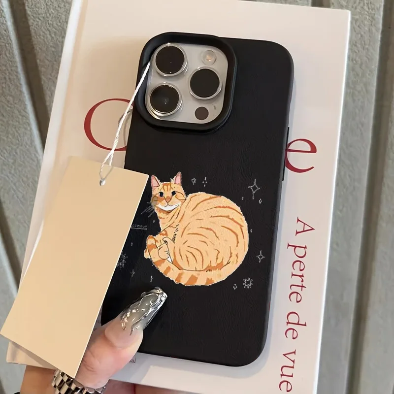 Charming Fat Orange Cat Pattern Soft Silicone Phone Case Cover