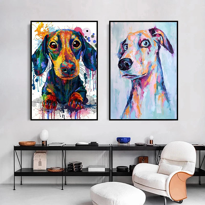 Fun Paintings of Dogs Printed on Canvas