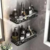 Punch-free Bathroom Shelf Shelves Wall Mounted Shampoo Storage Rack For Kitchen Holder Square Aluminum Bath Organizer Accessorie 1