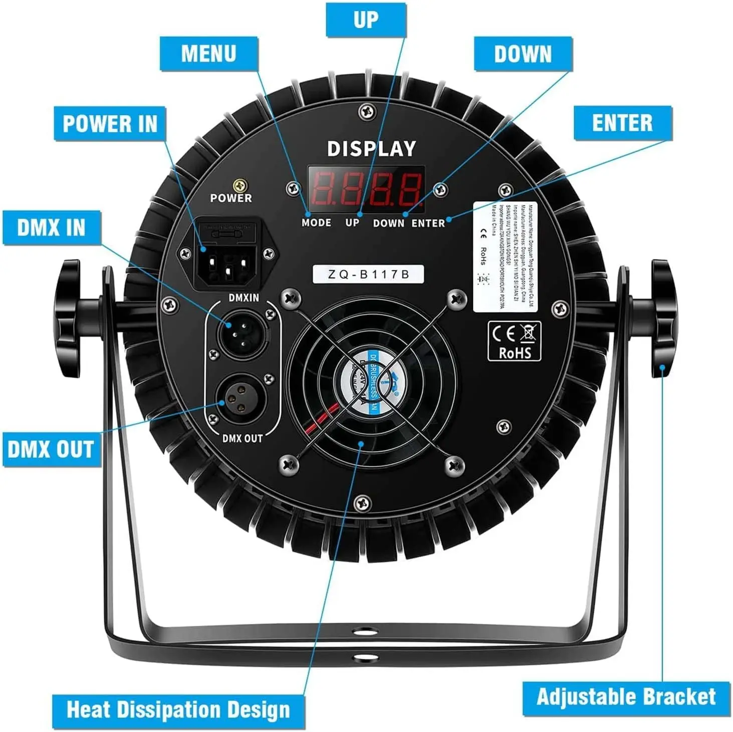 Stage Lights, U`King 180W 4-in-1 Stage Lighting Effect by and Sound Activated Control Wash