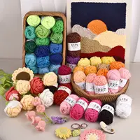 12Color Set Kids DIY Knitting Crochet Yarns Colorful Material For Needlework Sewing Hand Crafting Wool Ball Hat Dolls Soft Sewin 2