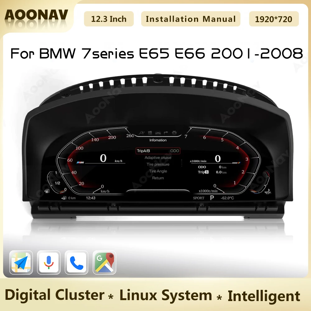 

Car Digital Cluster For BMW 7series E65 E66 2001-2008 Instrument Smart Vehicle Speedometer Dashboard Virtual Cockpit LCD Display