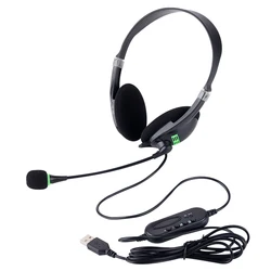Enhanced Wired USB Gaming Headset with Microphone for PC, Gaming, and Office Use (USB Plug - in)