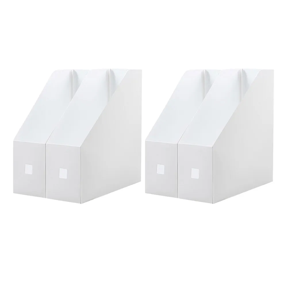 4pcs 파일 정리함 상자 문서 파일용 플라스틱 데스크탑 걸이형 스토리지 잡지 책 빌 정리함 투명 수직형