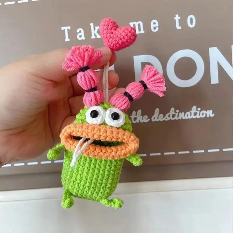 Porte-clés Crochet fait à la main, porte-clés universel, manchon de clé de  voiture, peluche en laine Pure tissée à la main, pendentif drôle à grande  bouche - AliExpress