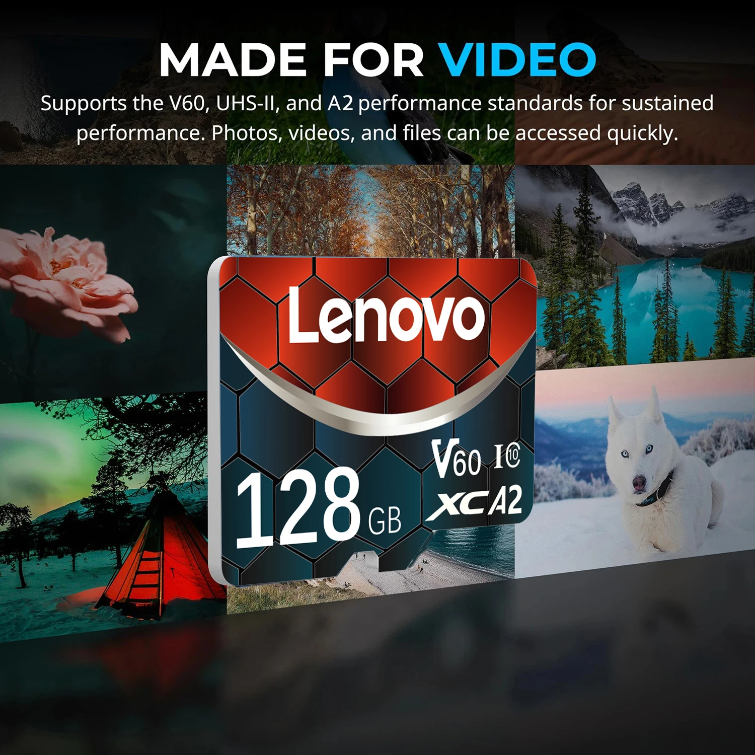 레노버 익스트림 프로 V60 U3 SD 메모리 카드 128GB 256GB 512GB 마이크로 SD 카드 1TB 2TB 고속 TF 플래시 카드 (휴대폰, 카메라, 드론용)