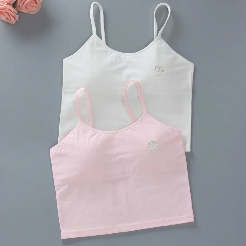 

Girls training Bra Kids Cotton Bras Children's Solid Color Clothing Student Sport Wireless Puberty Teenagers Underwear 10-16Y