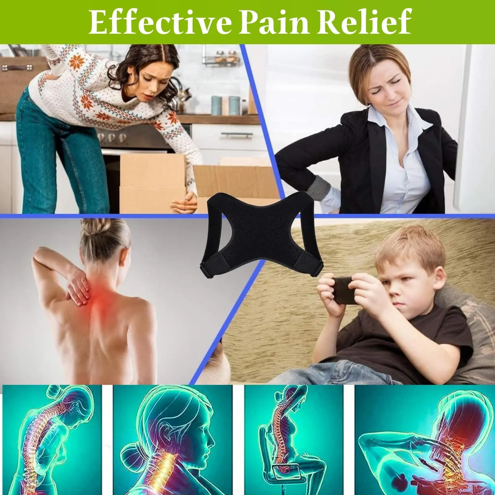 Adjustable Back Posture Correction Strap Hunchback Prevention Sitting Posture Correction Breathable Suitable for Men and Women