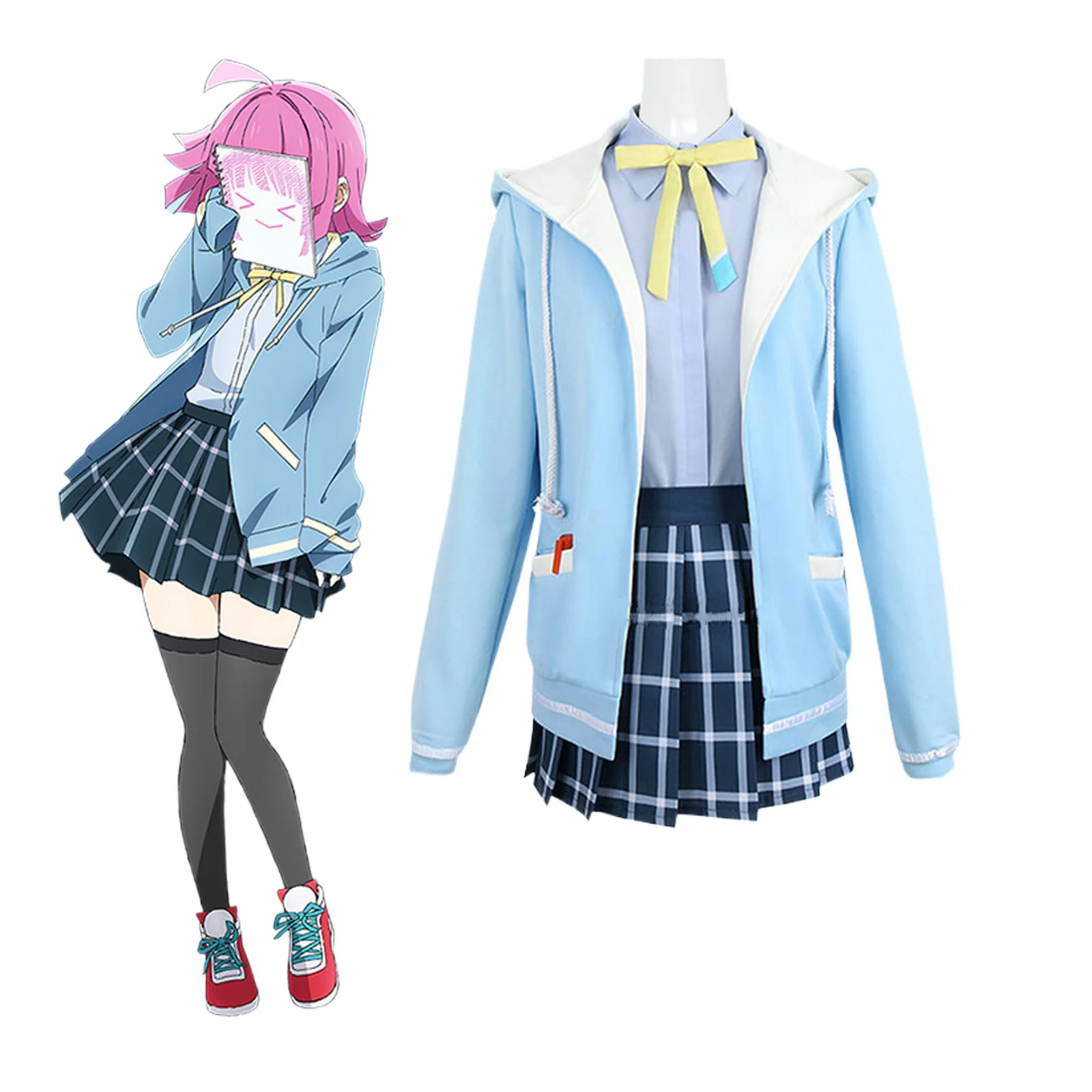 Отлично! Костюм для косплея Tennouji Rina nijiguan, школьный Idol Club Rina JK, Униформа, юбка Tennoji, парик, головной убор на Хэллоуин