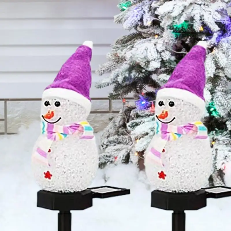 Christmas Snowman Solar Stake Lights Solar Powered Snowman Lights Waterproof Solar Christmas Decorations Outdoor Christmas For 3