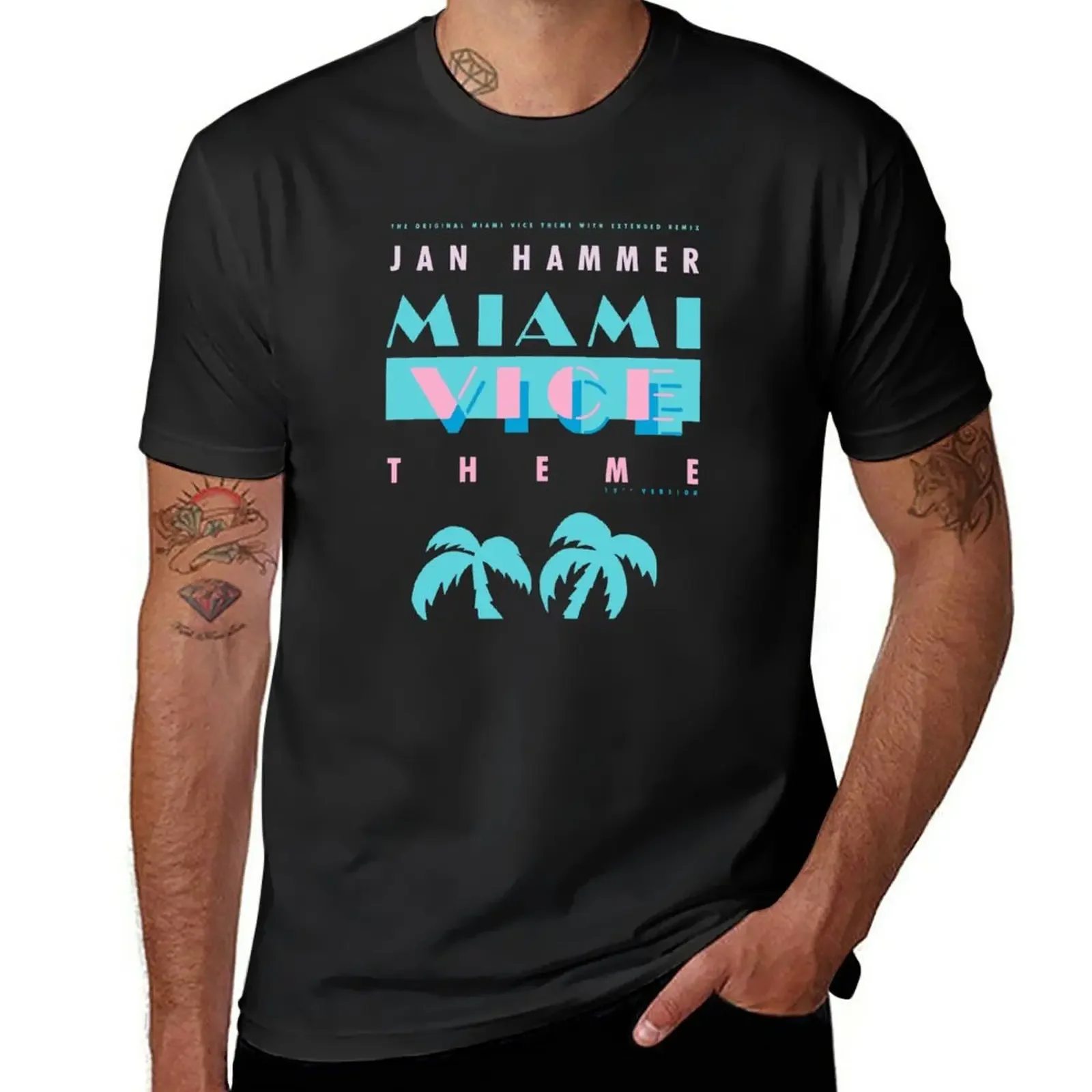 Jan Hammer - Miami Vice Tema T-Shirt Manica Corta Tee Sweat Sublime Magliette In Cotone Da Uomo