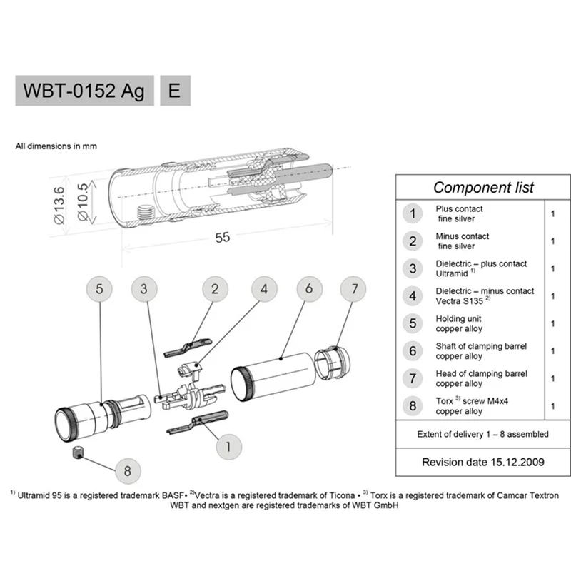 Rca Plug Hi-end Banhado a Prata Macho Lotus Plugues Conector para Faça Você Mesmo Cabo de Áudio Fio Diameter= 10 mm Feito na Alemanha Novo Wbt0152ag - Image 3