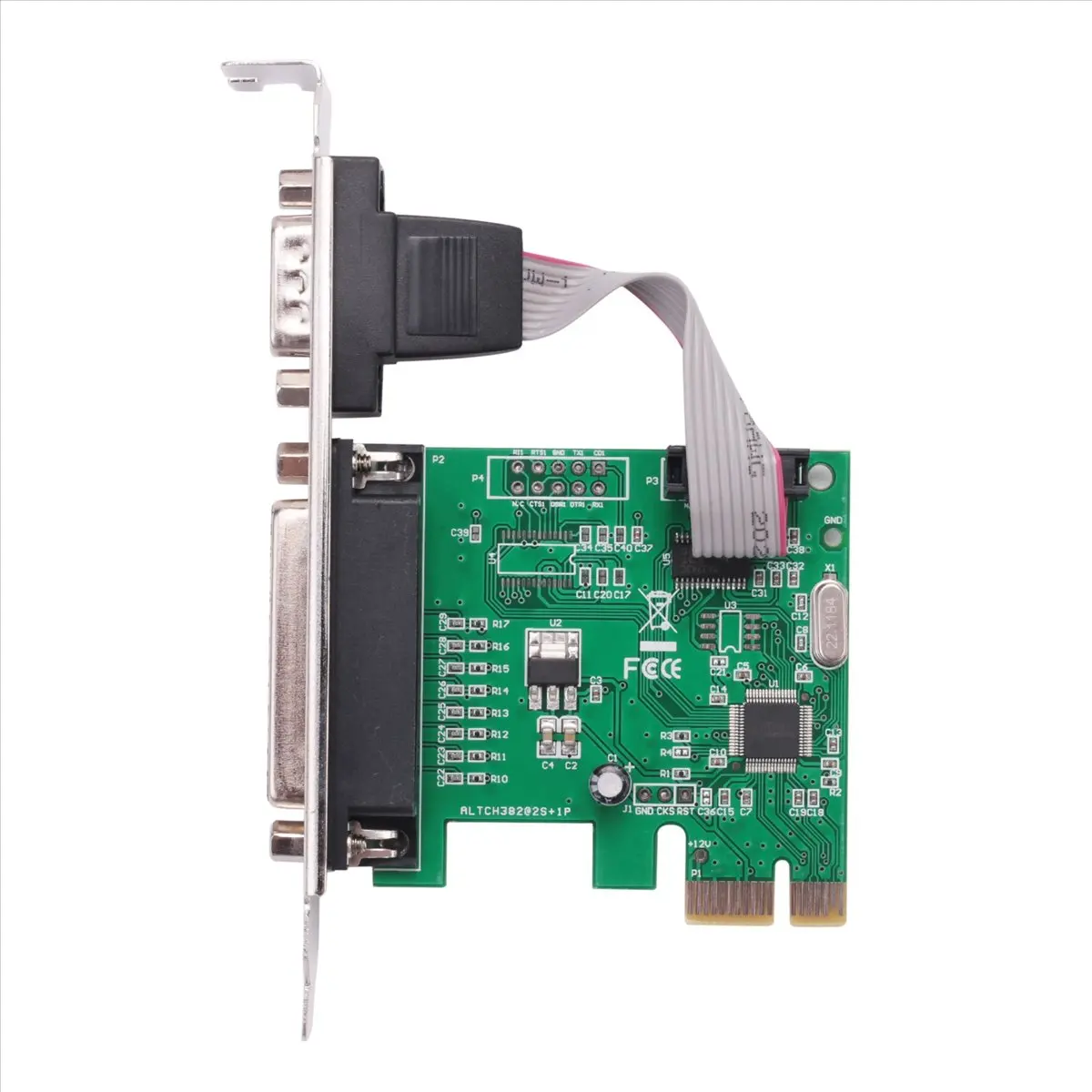 A003 RS232 -232 직렬 포트 COM 및 DB25 프린터 병렬 포트 LPT - PCI-E PCI Express 카드 어댑터 변환기 WCH382L 칩
