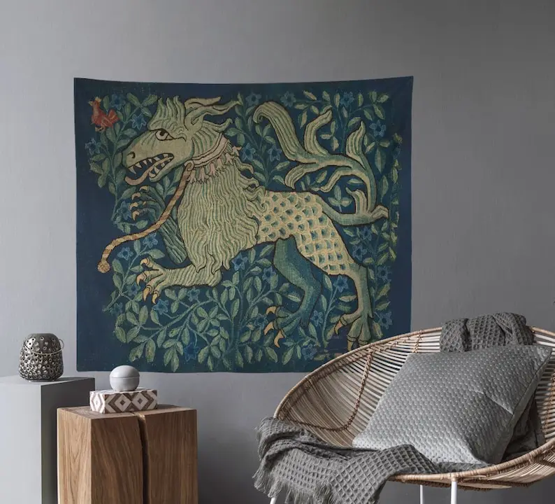 Fantastical Beast Medieval Tapestry Printed Tapestry Decorations