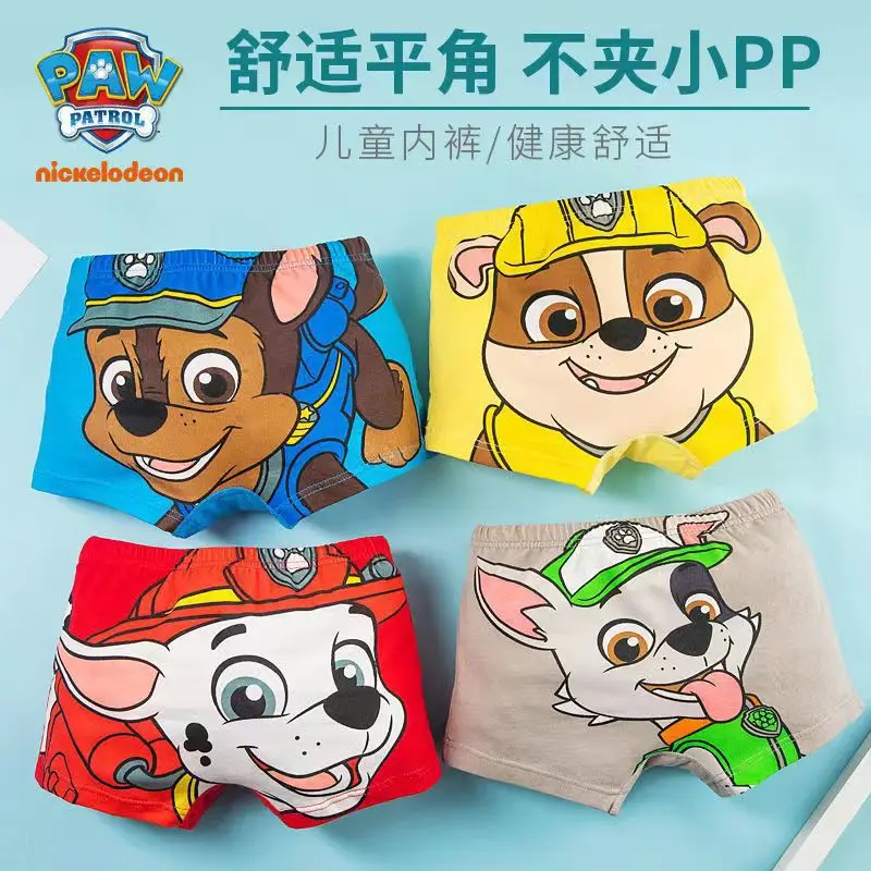 thumbnail image 1 of Recién llegado, ropa interior 100% auténtica de Paw Patrol, 4 piezas/conjunto, ropa interior para niños, calzoncillos para bebés, Chase Marshall, Skye Everest, alta calidad, 1 of 5