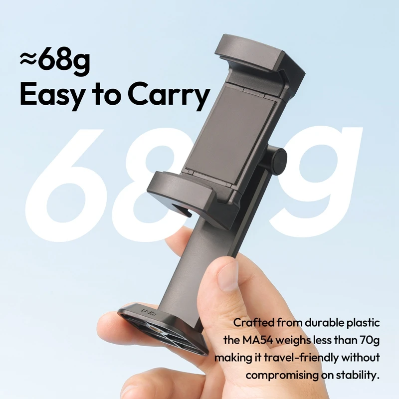 Ulanzi MA54 Uka Phone Holder with Dual Cold Shoe Mount for Monopod Desktop Tripod Selfie Stick Photography Phone Clamp Vlog Shot