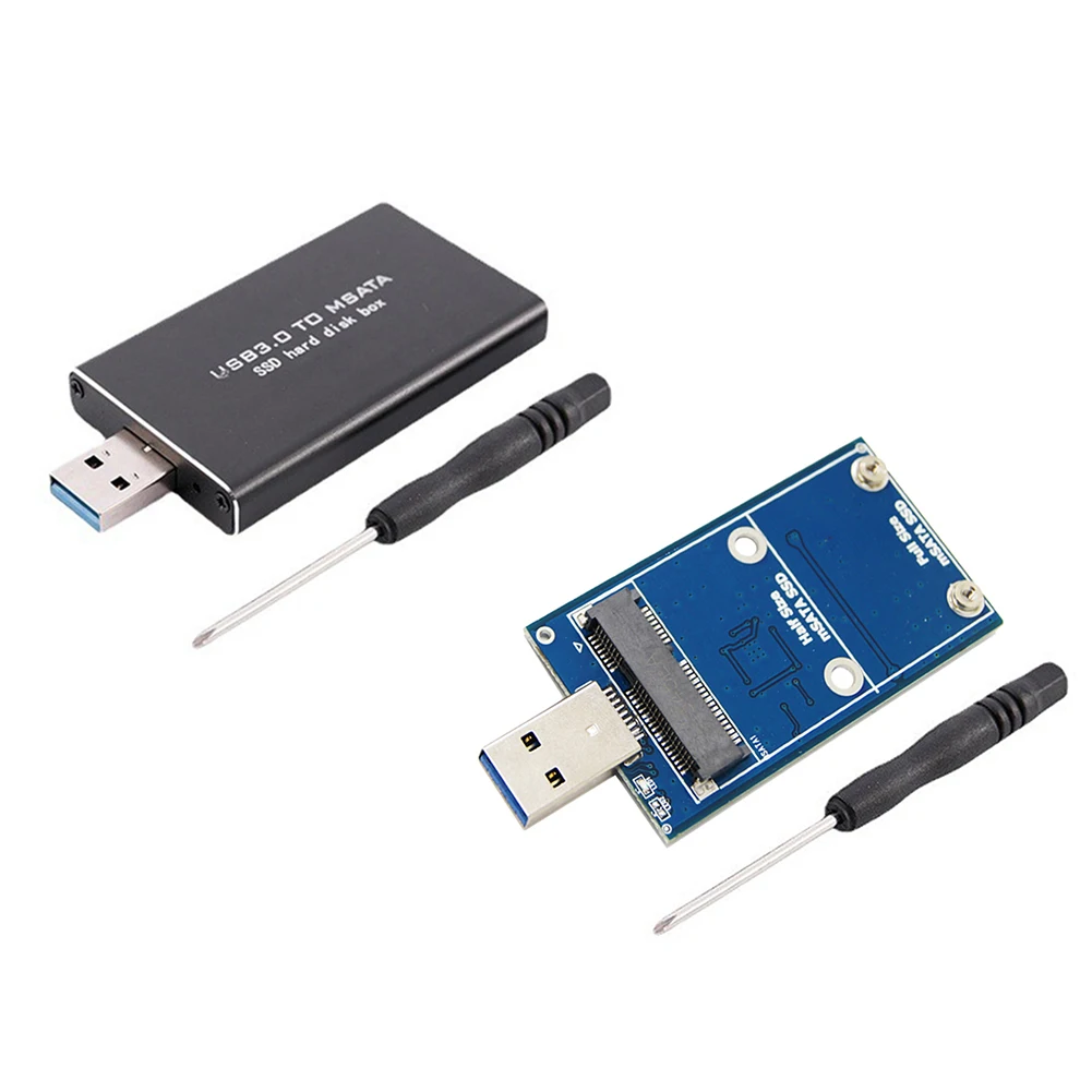 USB3.0 to mSATA Case Hard Disk Adapter MSATA to USB 6Gbps USB 3.0 mSATA SSD Enclosure M2 SSD External HDD Mobile Box HDD Case