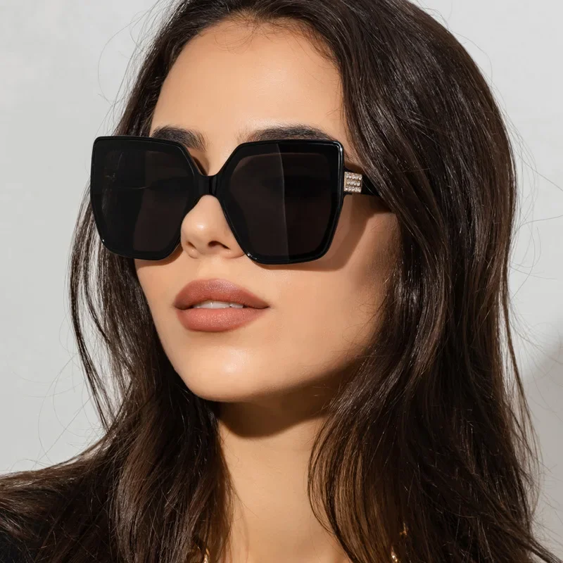 

Новые Винтажные Солнцезащитные очки в большой оправе кошачий глаз для женщин европейские и американские трендовые очки с градиентными линзами