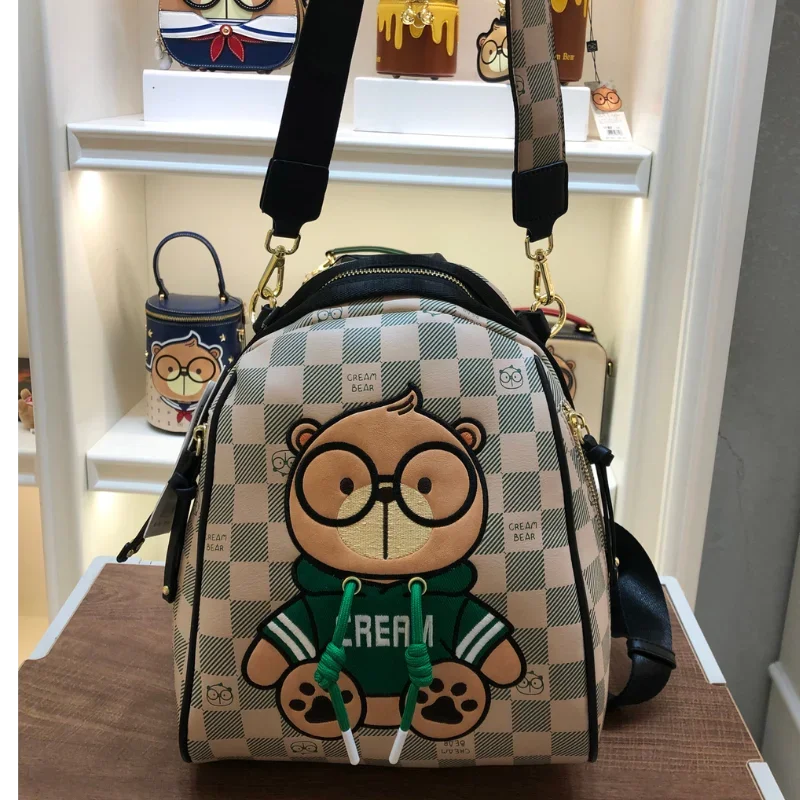 Casual Backpacks Bear Design Single Shoulder Double Shoulder Backpack Cartoon Cute Ladies Package Bag Women Trend 2024 Knapsack
