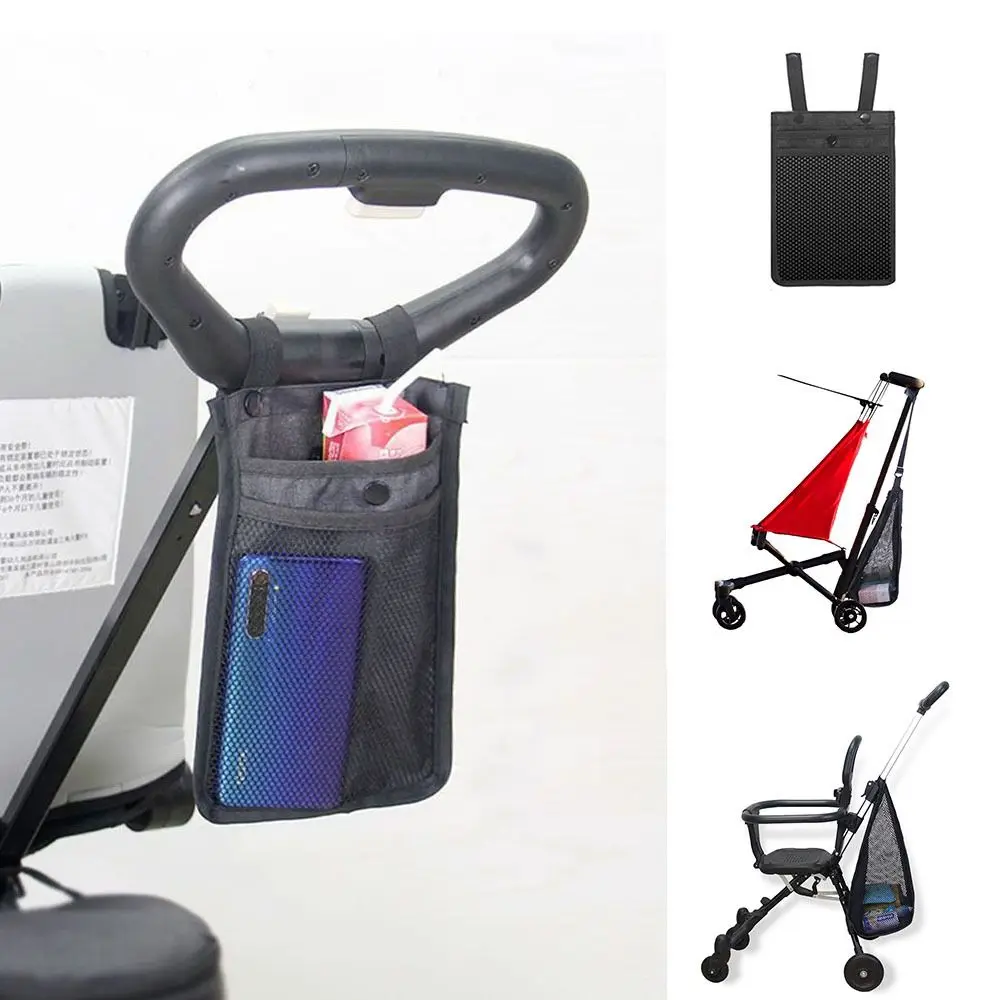 

Mesh Baby Stroller Net Pocket Pram Buggy Solid Color Baby Pram Organizer Triangle Bag Large Capacity Hanging Carriage Bag