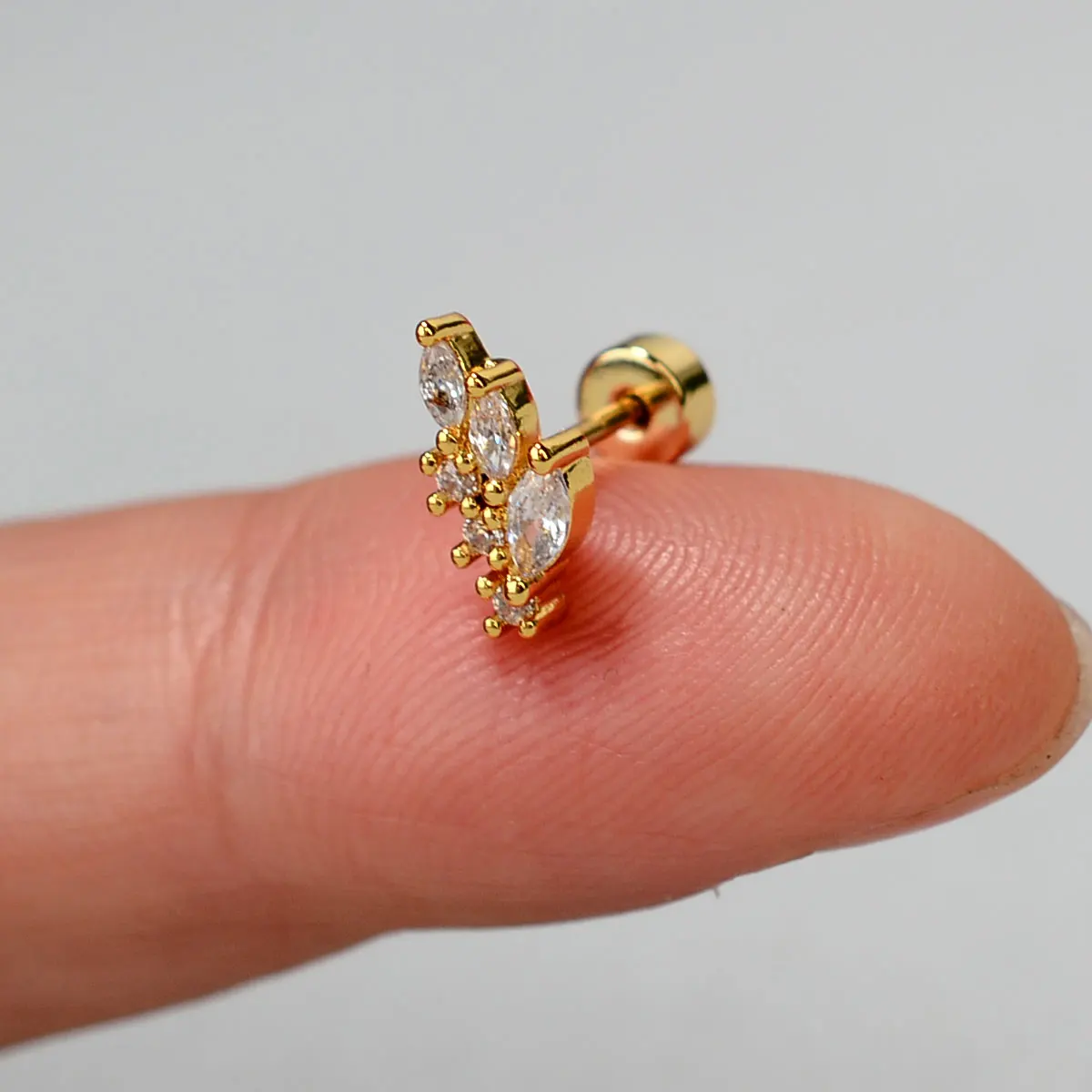 1PC Tragus Helix Piercing Baumeln Ohrring für Frauen Rook Lobe Knorpel Blume Kreuz CZ Stud Ohrring Edelstahl schmuck 20G – Detail 11