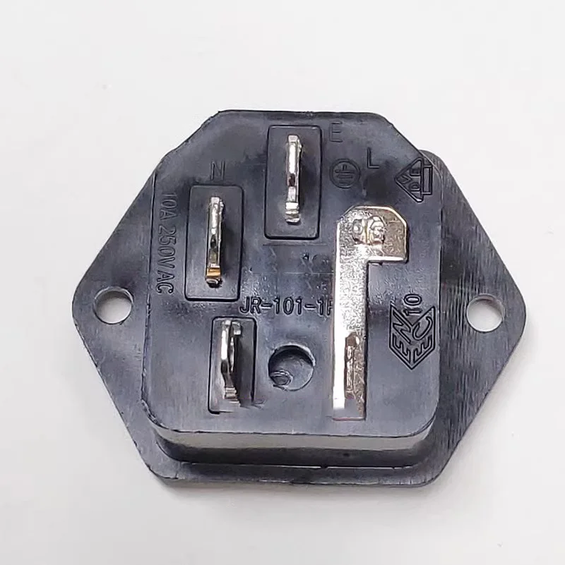 AC power socket panel mounting with lug fixation C14 figure-shaped 2-in-1 socket with insurance JR-101-1F