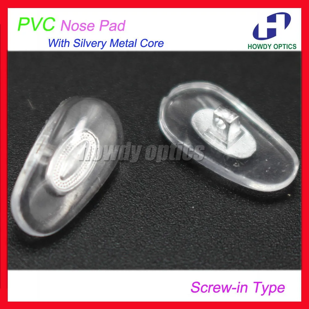 100pcsm Eyeglasses PVC Nose Pads With Silver Metal Core Screw in Type Glasses Accessories