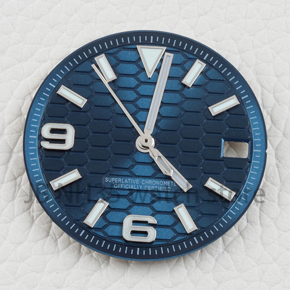 Blue Luminous Watch Dial and Hands - 28.5mm Replacement Parts