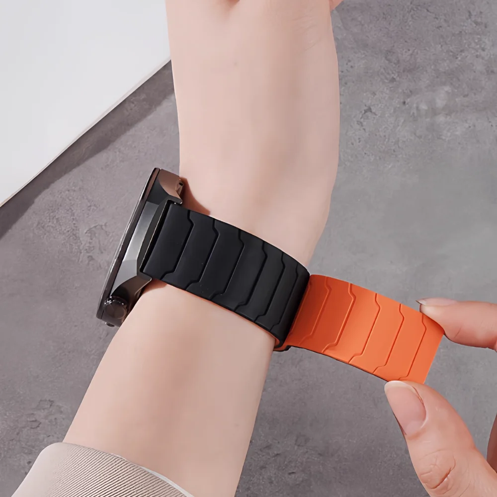 Silicone Magnetic Loop Strap, 20mm/22mm, Soft and Durable Bracelet Replacement Band