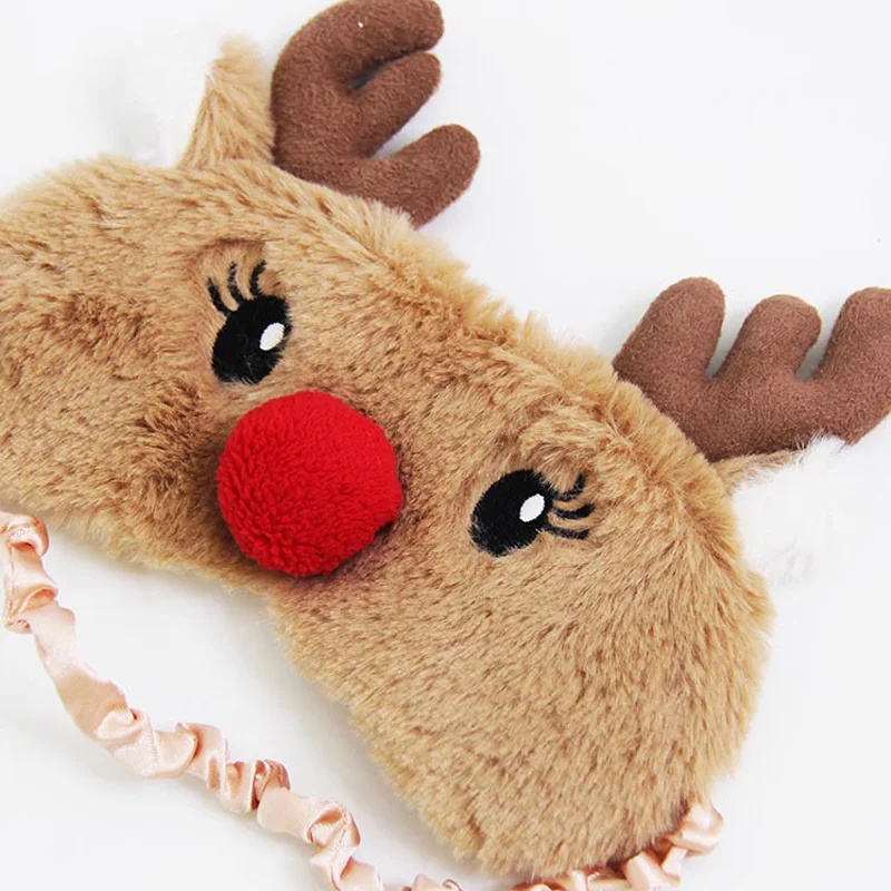 

Deer Sleep Mask for Women/men/kids Cute Plush Eye Patch Shading Sleeping Eye Cover Cartoon Eye Mask