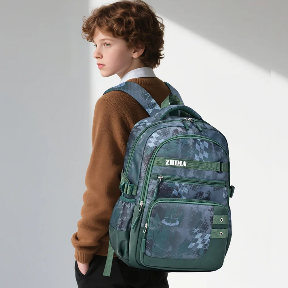 New Large Capacity Oxford Backpack for Junior High School Students Multiple Compartments Unisex Children Bookbag Travel Bags 25L 1