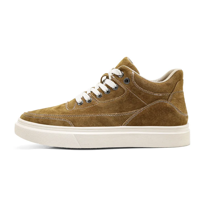 

Mens Driving Shoes Men Fashion Pig Suede Leather Casual High Top Sneaker for Men Trainers Shoes Boots Retro Sport Mocassin Homme