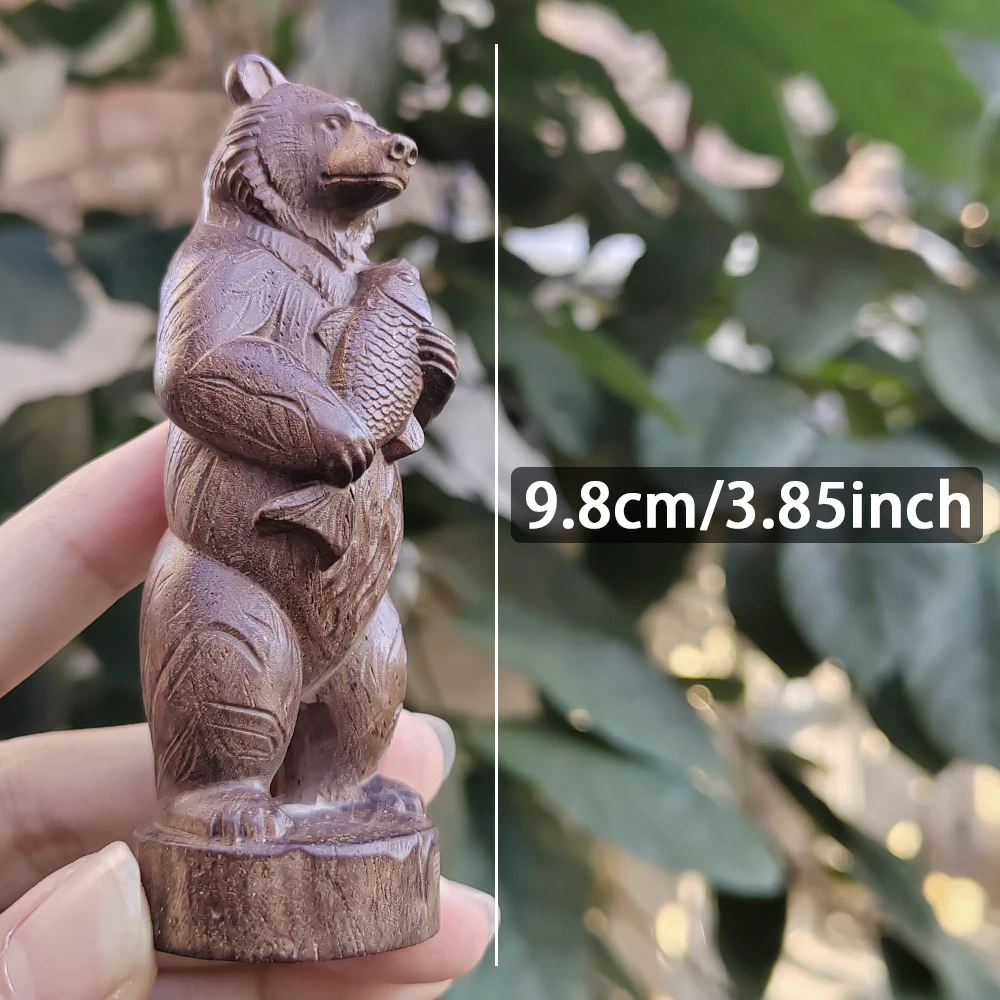 Hand-Carved Wooden Bear Ornament for Stylish Decor & Unique Gifting