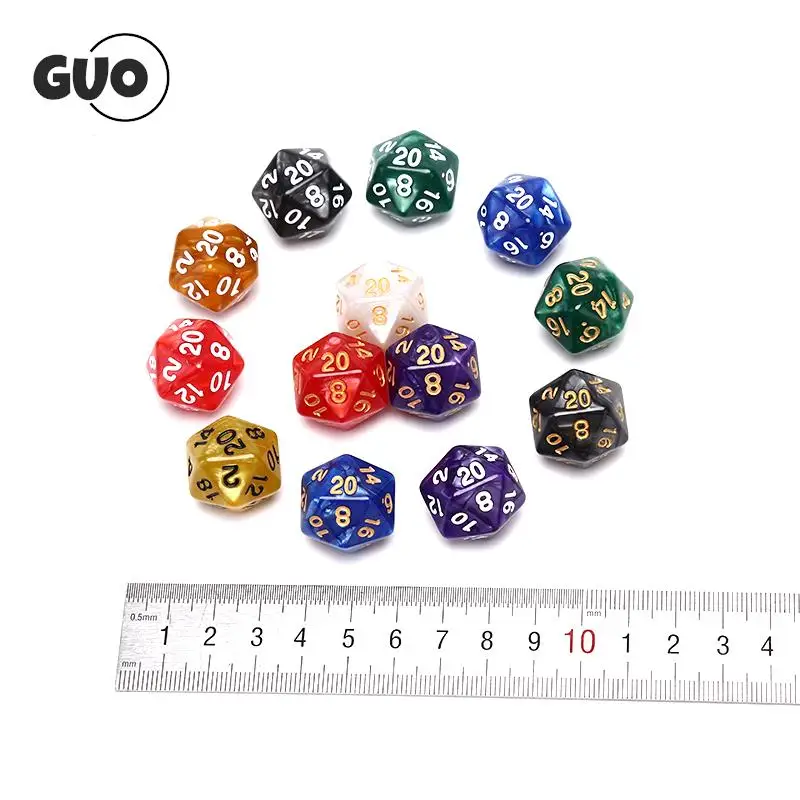 1pc 20 Faces Games Dices For Rpg Dungeons & Dragon Two-Tone D20 RPG Dice Rich Colors D20 Dice