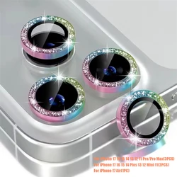 Glitter Diamond Camera Protector with Metal Lens Ring and Tempered Glass - iPhone 15 (Glitter Colorful)