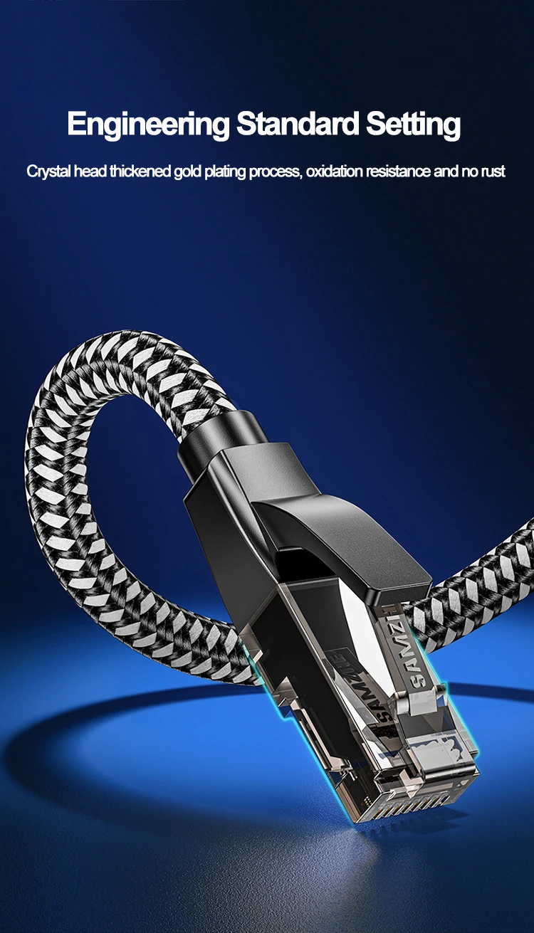 Samzhe Ca6 Ethernet Kabel Katze 6 Gigabit High Speed 1000Mbps Internet Kabel RJ45 Geschirmt Netzwerk LAN Kabel für PC PS5 PS4 PS3 – Detail 9
