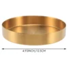 Round Gold Tray,Metal Decorative Tray Makeup Tray Organizer for Vanity,Bathroom,Dress,Matte Brass Finish, 4.9 Inch 6