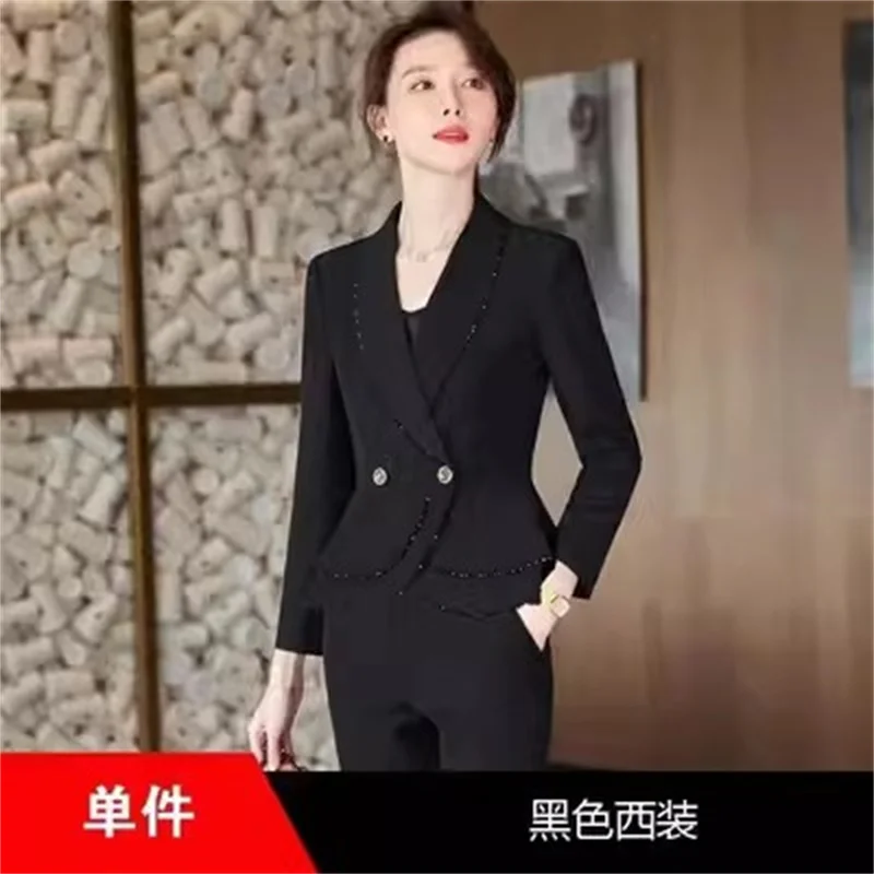 Suit Jacket Women's Short 2024 New Spring Autumn Wine Red Design Sense Top Elegant Suit Jacket Female Slim Single Buckle Blazer