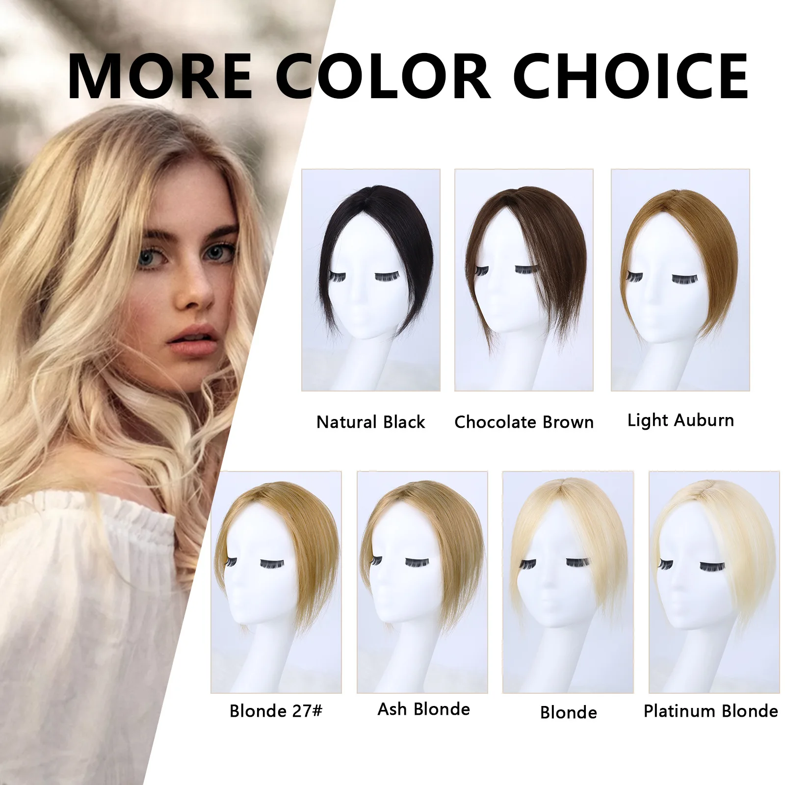 Parrucca topper da donna in capelli umani al 100%, realizzata a macchina con clip, per volume e colori. # 99J/ # Consegna Rapida 330 Vendita all'Ingrosso - immagine 6