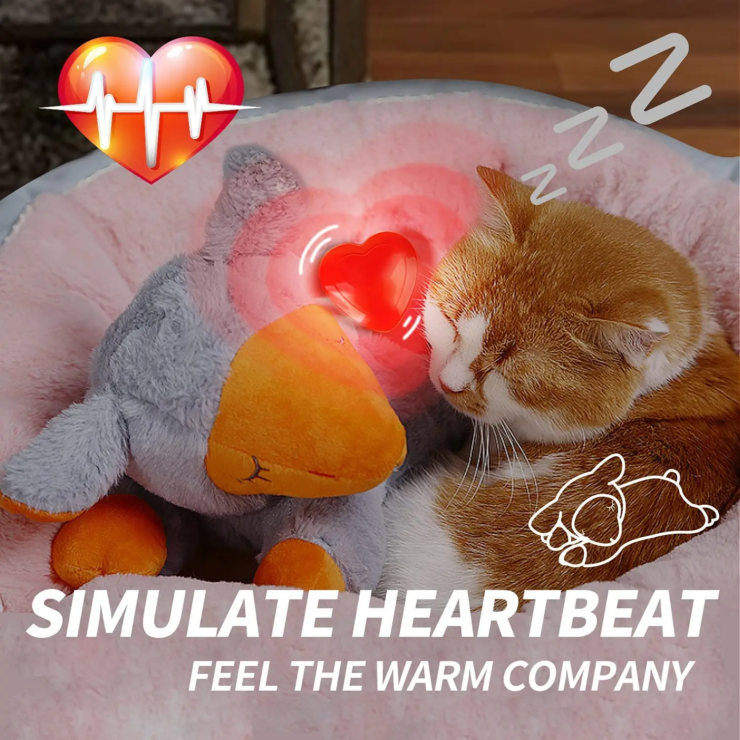 

Wholesale 50 Pcs Heartbeat Toy for Dog Anxiety Relief Behavioral Training Aid Toy, Simulate Heartbeat to feel warm companionship