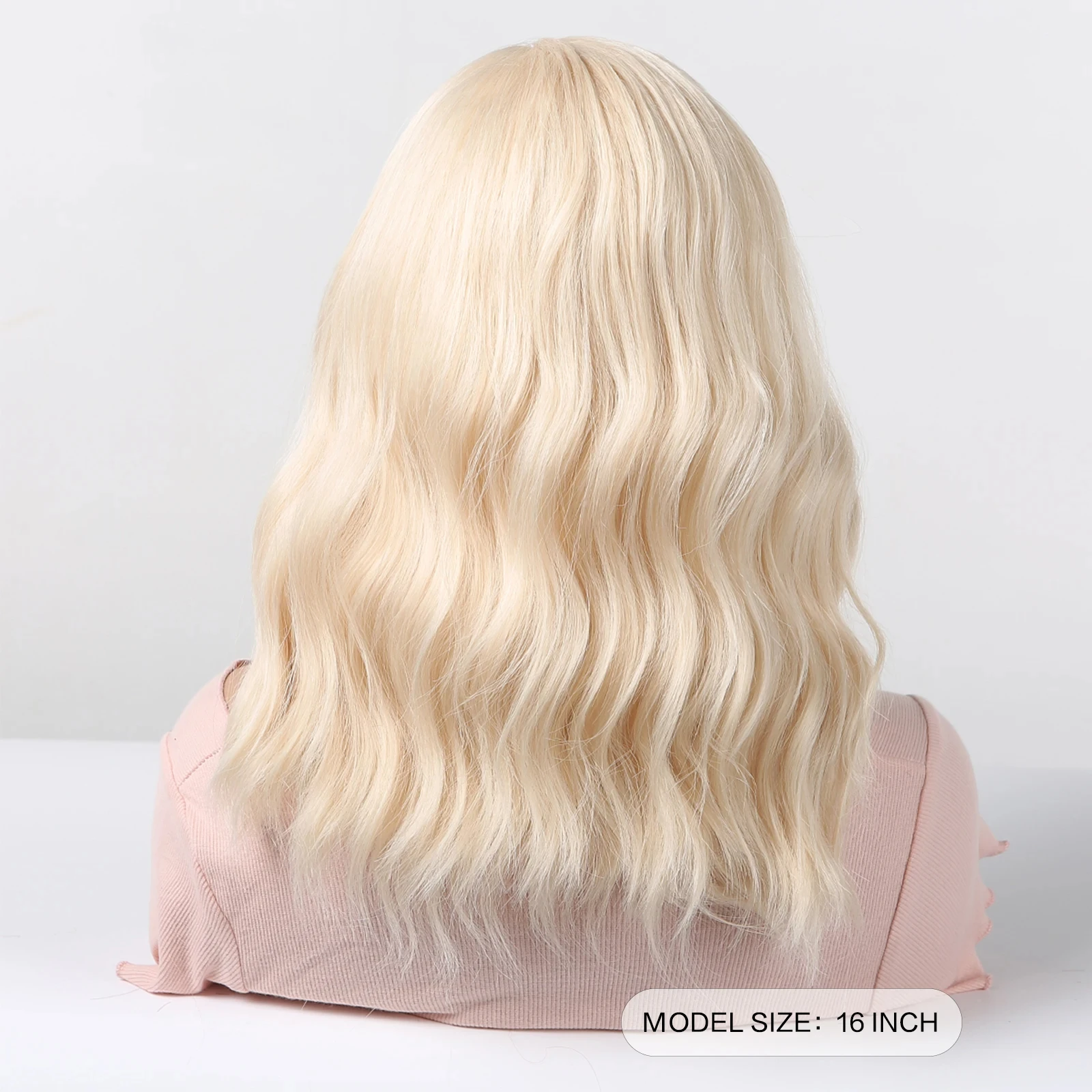 Parrucca Bob Corta Ondulata Dorata Chiara Parrucca Sintetica Naturale Bionda per Donne Parrucca con Riga in Mezzo Resistente al Calore per Cosplay Quotidiano_voghion.com