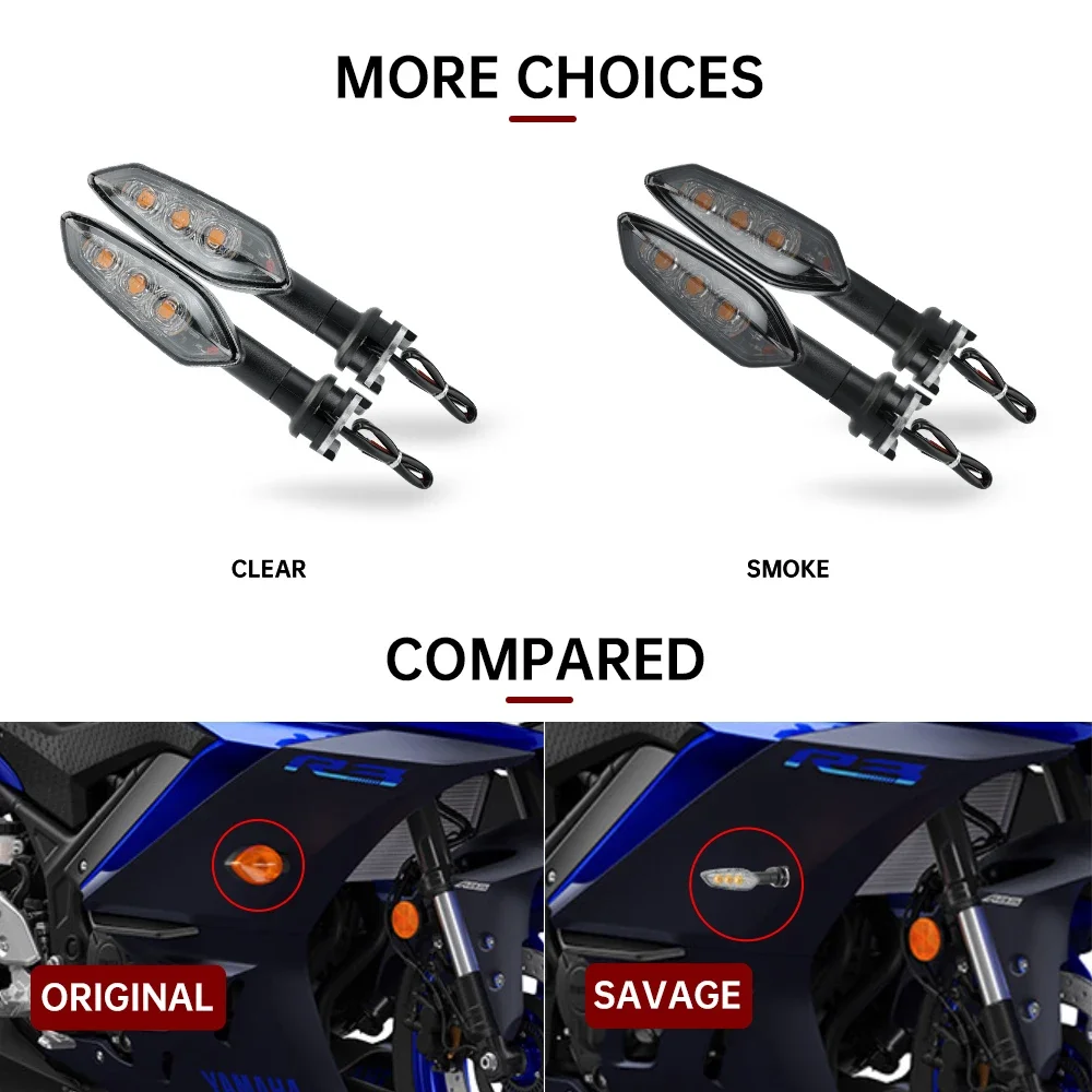 LED Turn Signal Light For YAMAHA YZF R15 R25 R3 R125 MT25 MT03 MT15 MT07 MT09 MT10 XJ6 FZ6 Motorcycle Accessories Indicator Lamp motorcycle light motorcycle led lights motorcycle turn signal lights motorcycle turn signal