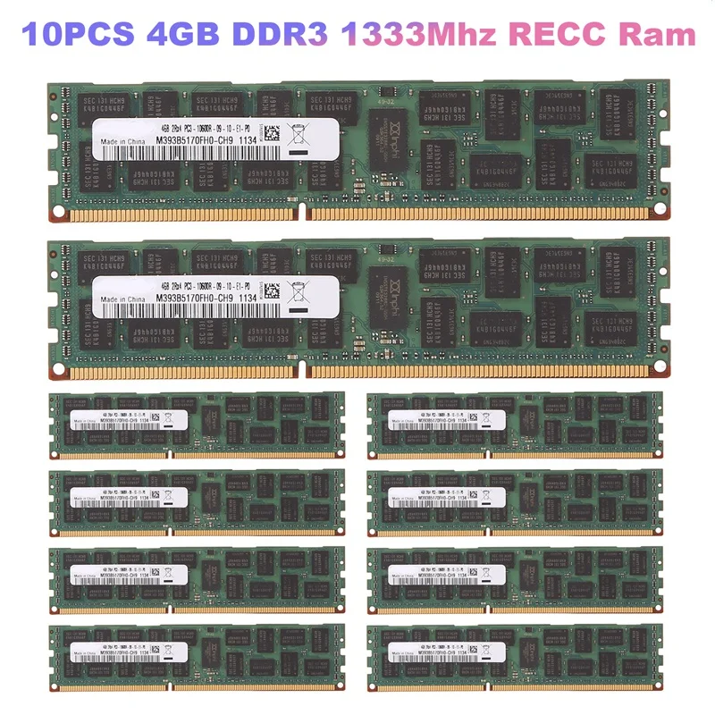 

10 шт., оперативная память DDR3, 4 Гб, 1333 МГц