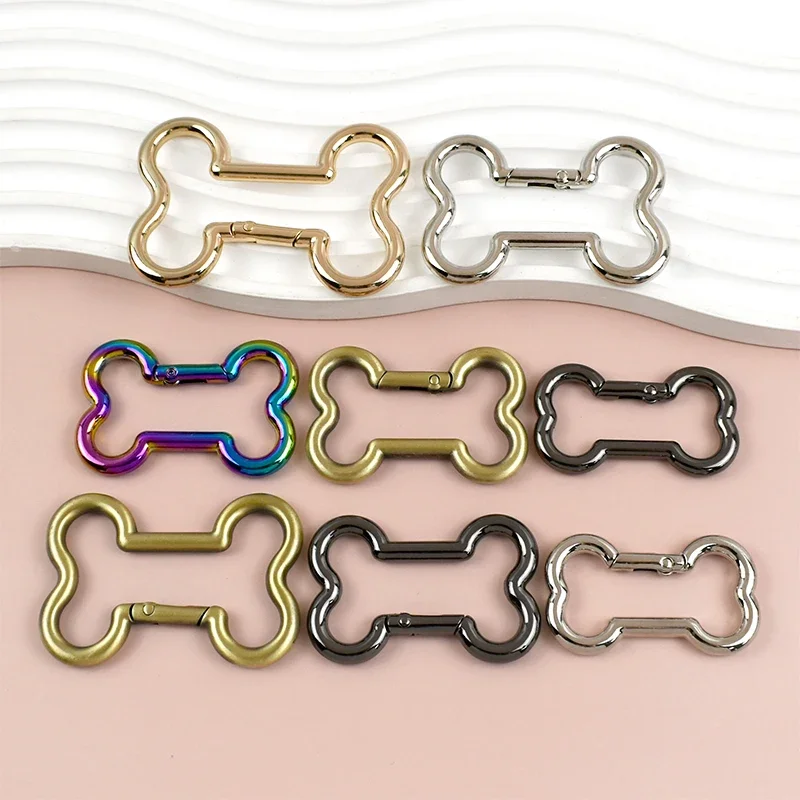 2/5Pcs 20-38mm 뼈 Carabiner 반지 금속 가방 버클 개 목걸이 스프링 후크 열쇠 고리 벨트 버클 웨빙 스트랩 커넥터 링